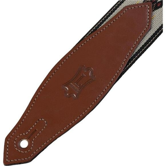Tan Arrow Guitar Strap Adjustable 2 Inch Polypropylene Leather Ends 54 Inch - Picture 2 of 5